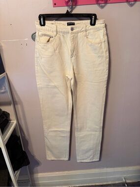 FRANK AND OAK beige straight leg jeans